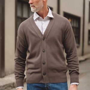 Cardigan Bomull, Brun