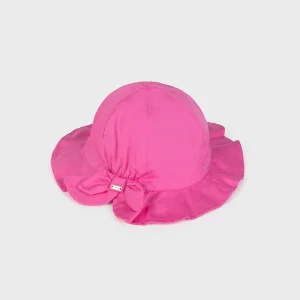 Solhatt med sløyfe fuksia