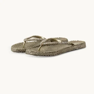 Flip Flops With Rhinestones - Platin