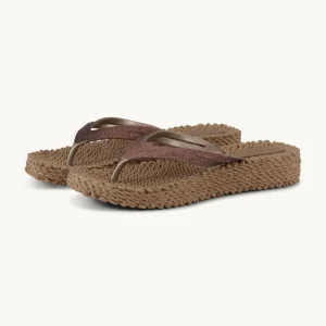 Platform Flip-flops Glitter - Mocca