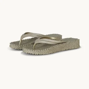 Platform Flip-flops Glitter - Platin