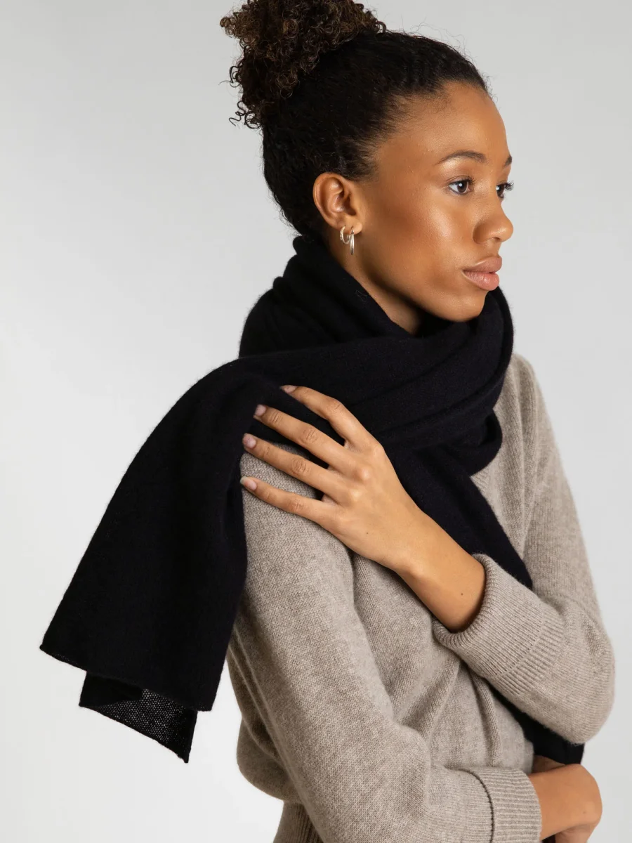 Florlett kashmirskjerf "Flow" - Sort - Image 3