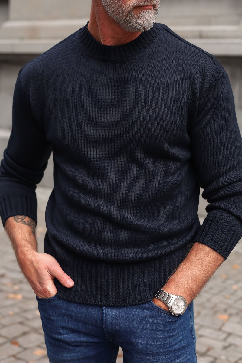 Girocollo Rasato, Mørk blå - Image 4