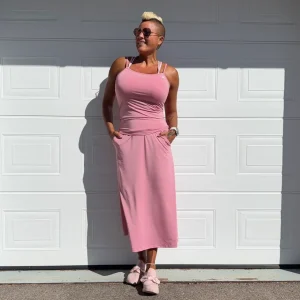 She Did langt skjørt u/shorts - Soft Rose