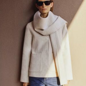 HaizleyIW Scarf Coat, Ecru