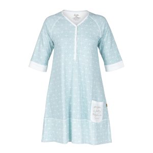 Nattkjole til dame – Flora – Vaffel – Blå