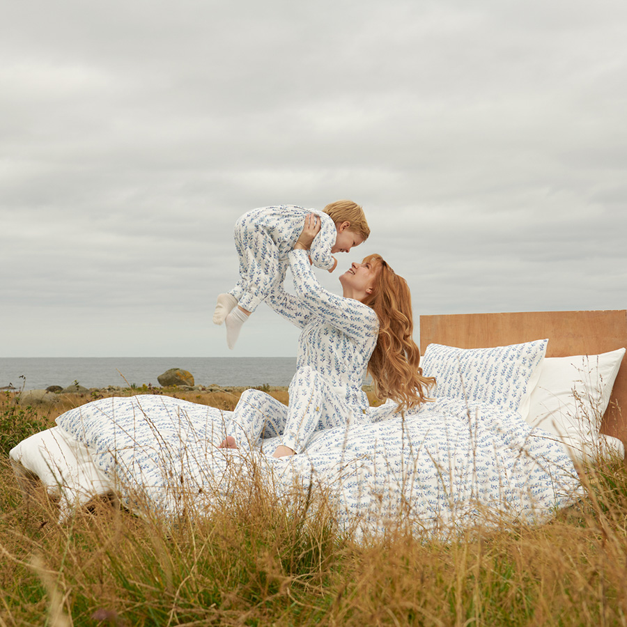 Pysjbukse til dame – Ragnhild longs – Lyng – Blå - Image 3