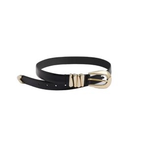 Azelia Leather Belt, Black
