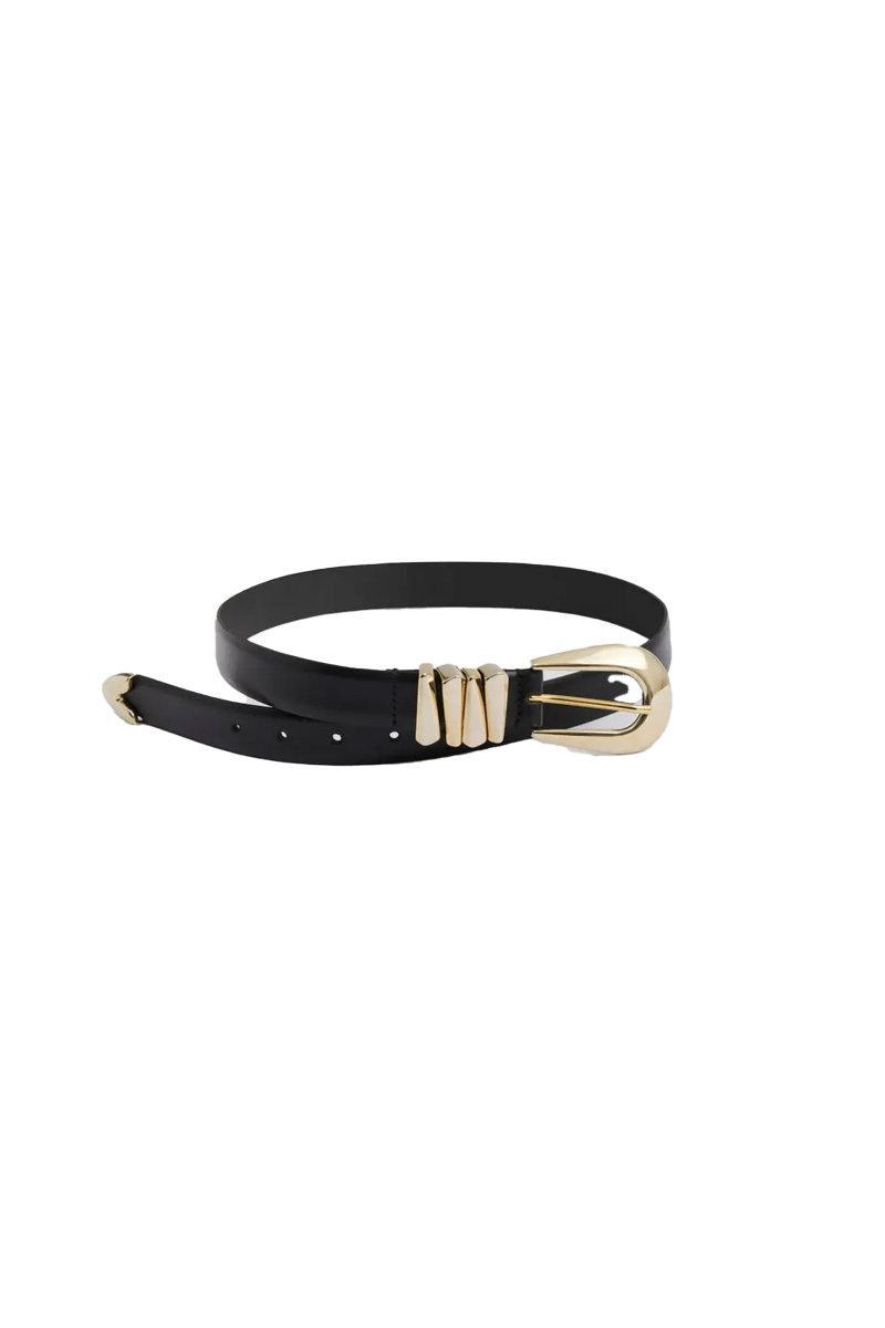 Azelia Leather Belt, Black - Image 2