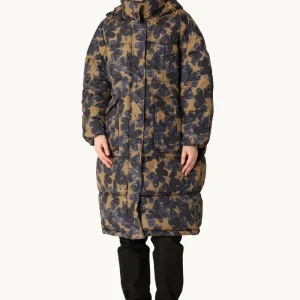 Long Padded Coat - Beige Butterfly