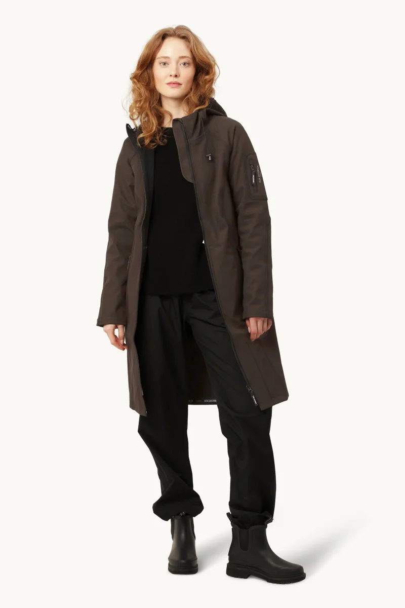 Long Softshell Raincoat - Black - Image 2