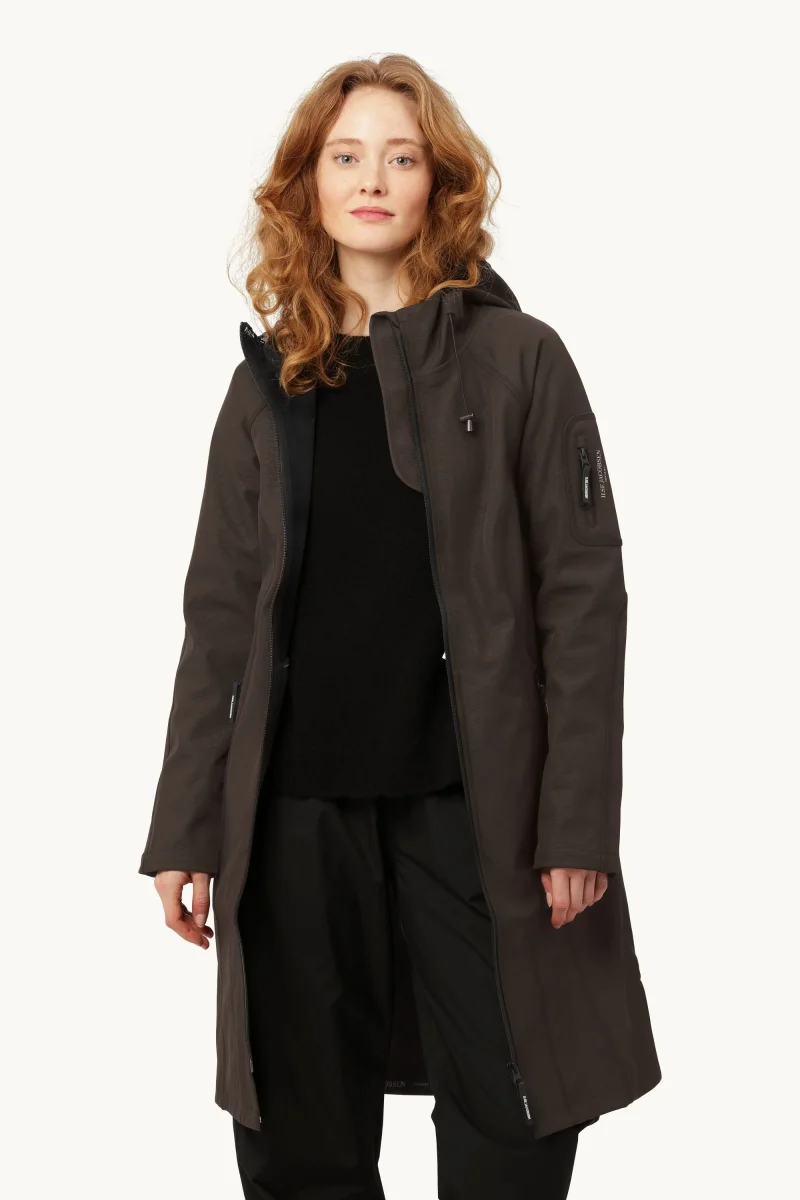 Long Softshell Raincoat - Black - Image 3