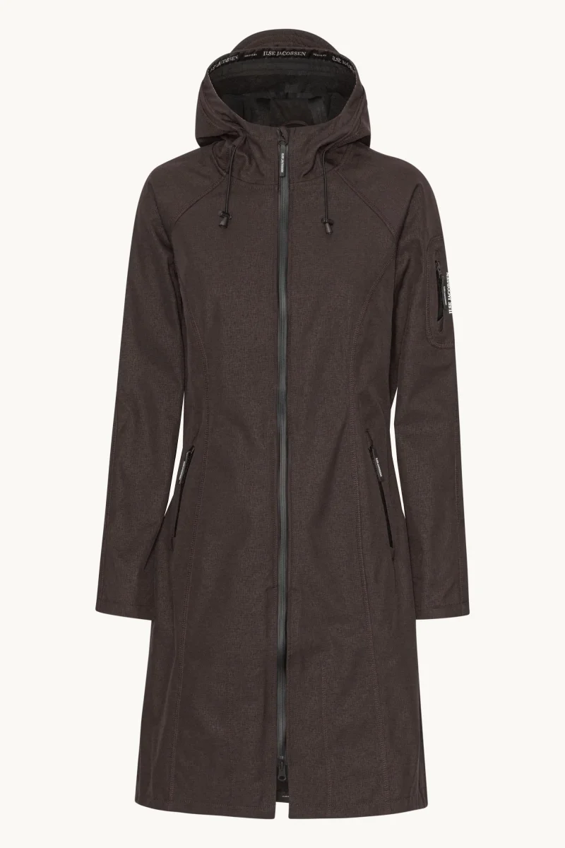 Long Softshell Raincoat - Black - Image 6