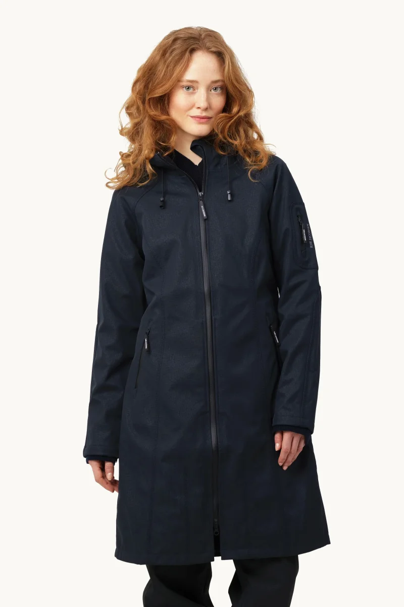 Long Softshell Raincoat - Dark Indigo - Image 3