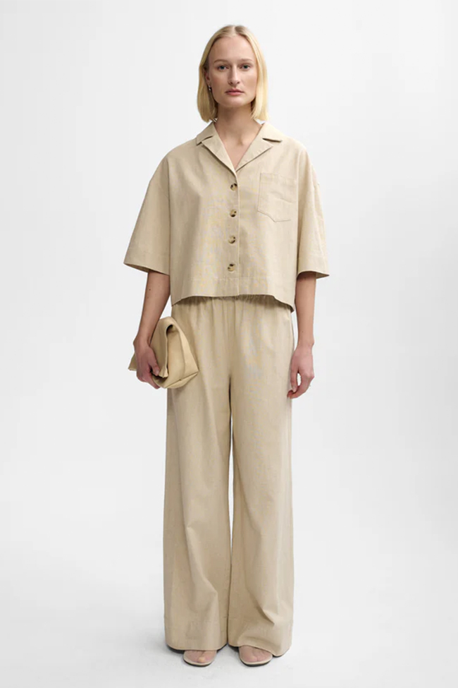 Tara Linen Shirt, Sand - Image 2