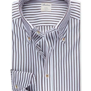 Brown Striped Oxford Shirt