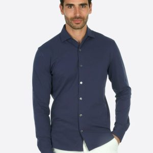 Felix Cotton Pique Shirt, Navy