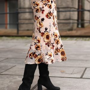 Cheryl Skirt, Beige AOP