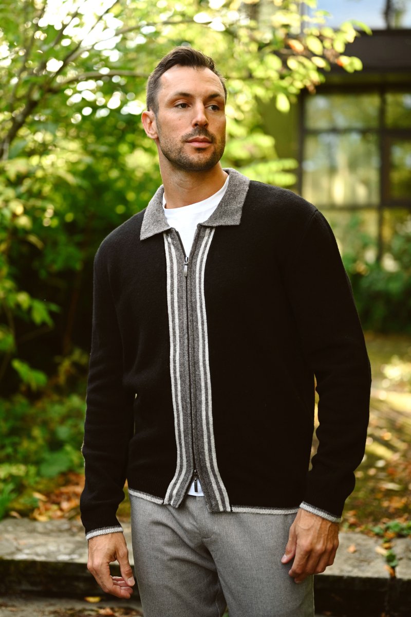 Ford Zip Cardigan, Black - Image 5