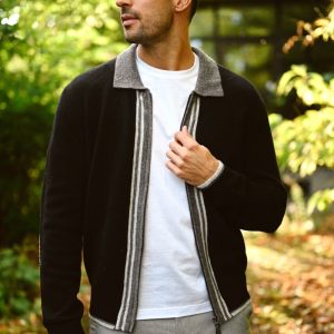 Ford Zip Cardigan, Black