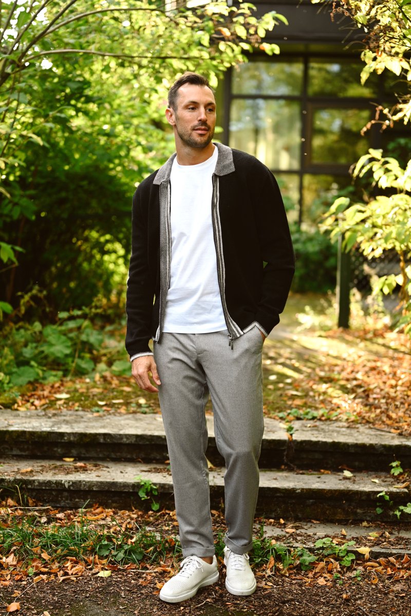 Ford Zip Cardigan, Black - Image 3