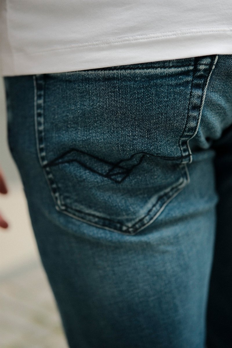 Grover Straight Fit Powerstretch Jeans, Mid Blue - Image 9