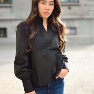 Mie Poplin Blouse, Black