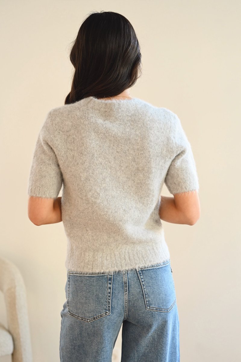 Sajeanne Top 15425, Light Grey Melange - Image 7