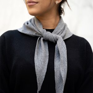 Mina Merino Scarf, Medium Grey Melange