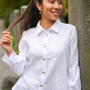 Nenne Linen Blouse, White