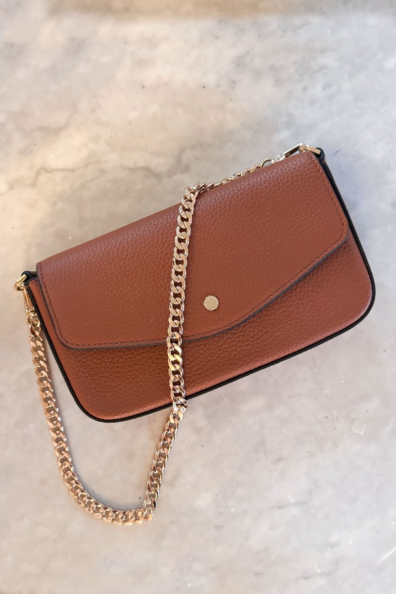 Club Leather Clutch Bag, Camel - Image 2