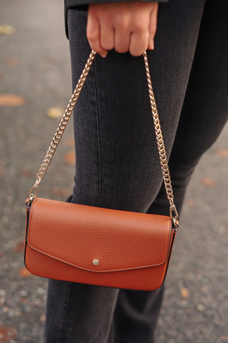 Club Leather Clutch Bag, Camel - Image 4