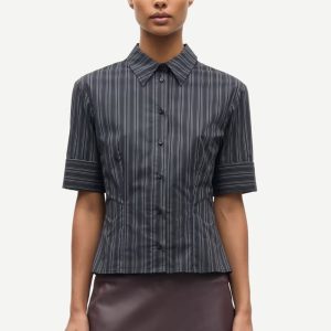Sasky SS Shirt, Gunmetal Stripe