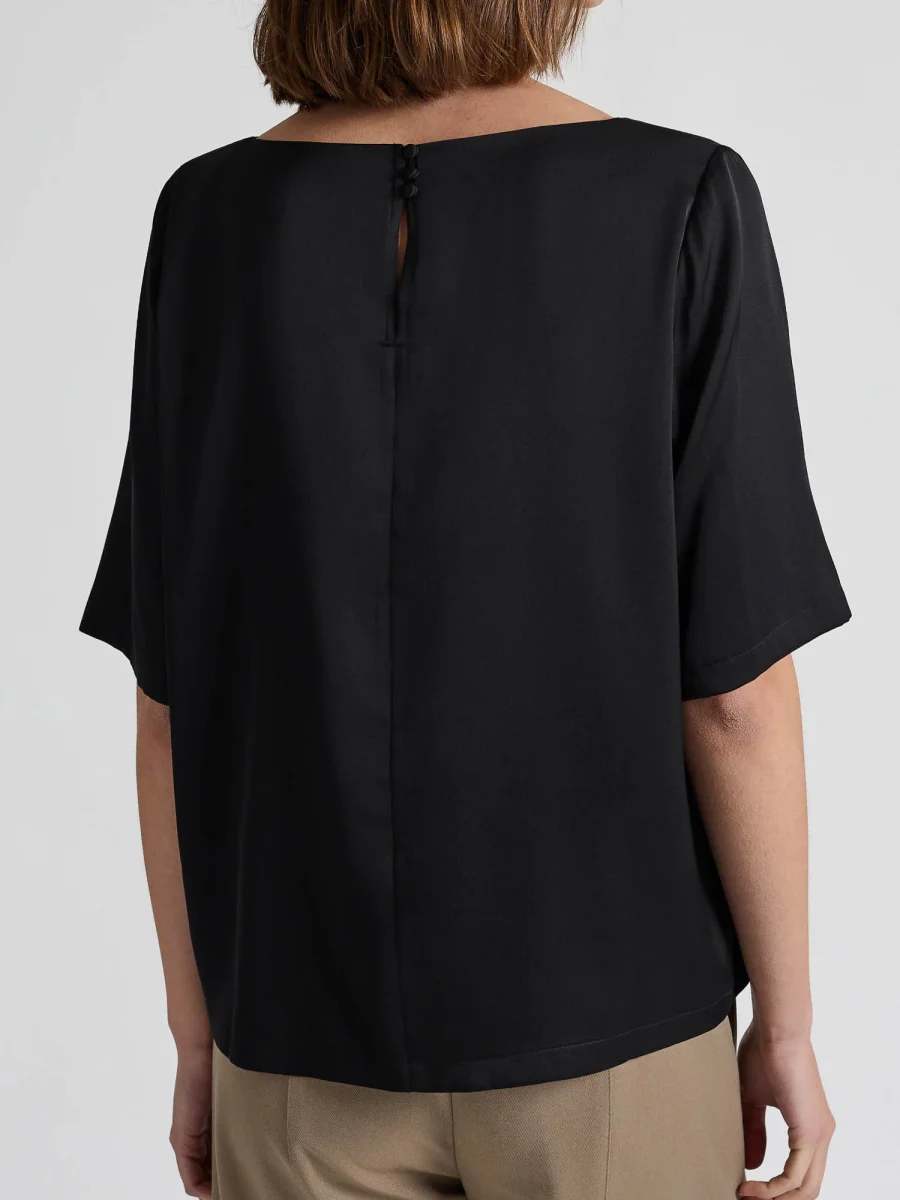 Silkebluse "Viola" - Sort - Image 4