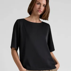 Silkebluse "Viola" - Sort