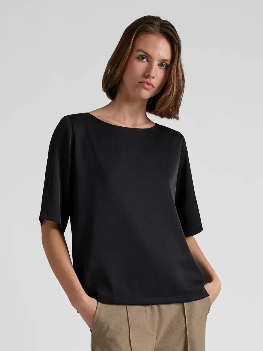 Silkebluse "Viola" - Sort - Image 2