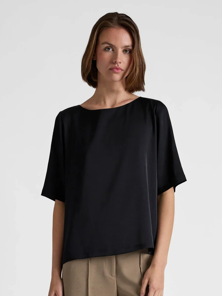 Silkebluse "Viola" - Sort - Image 6