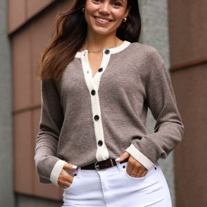TallyIW Monika Cardigan, Chocolate Brown