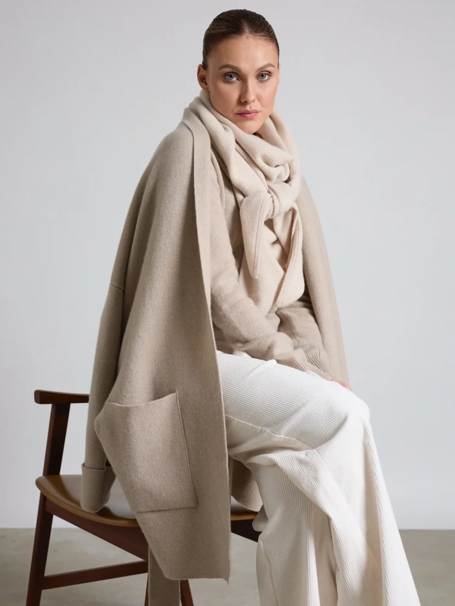 Kashmirskjerf "Triangle" - cream - Image 6
